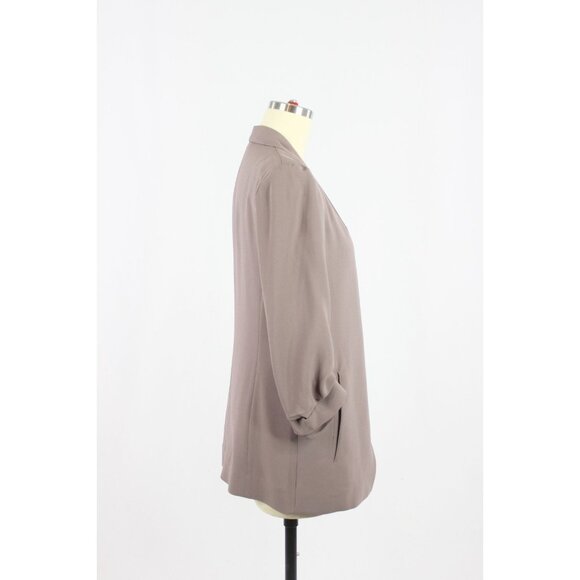 Aritzia BABATON Power Hip Taupe Grey Crepe Open Blazer Jacket, Size 2 - Picture 2 of 16